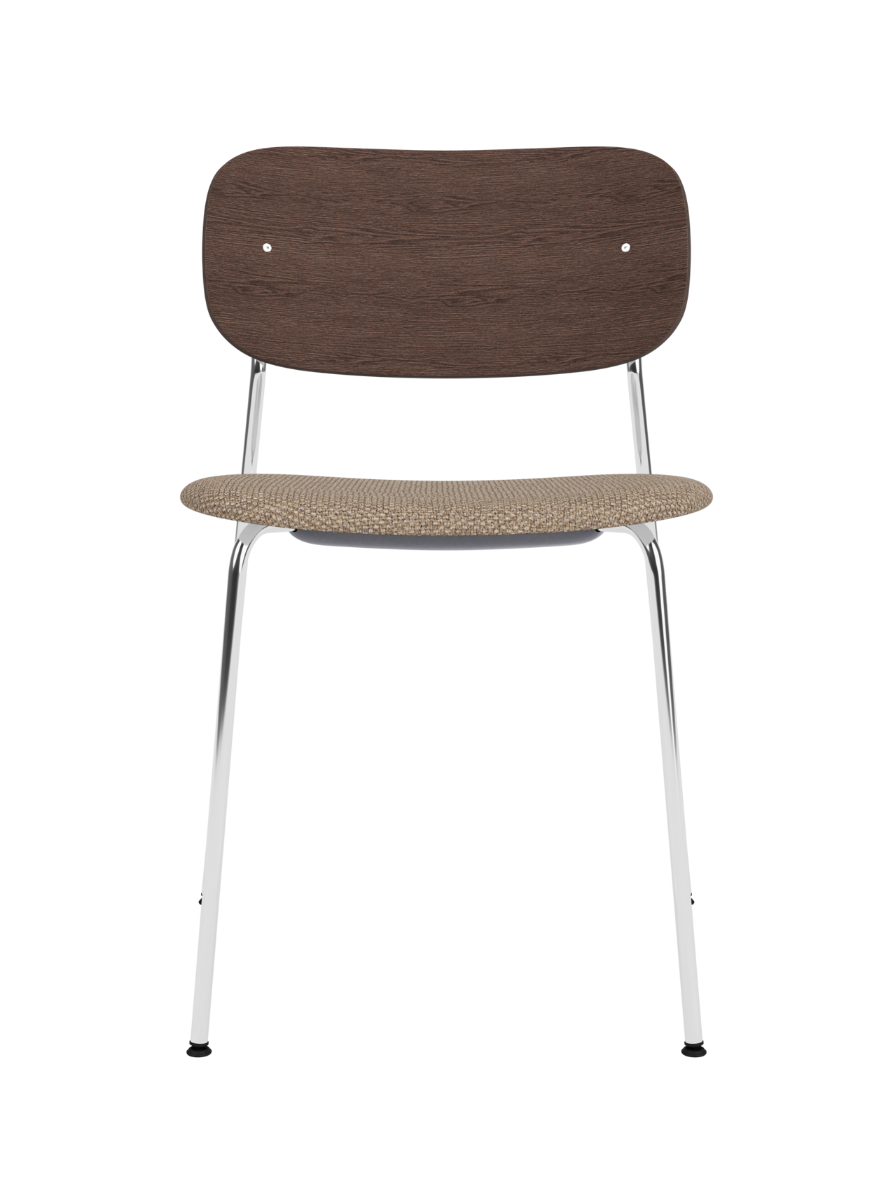 Dining Chair, Upholstered Seat ¨C Chrome Base, Wide Veneer Back, Stackable