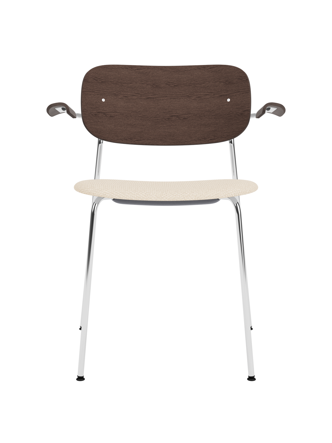 Dining Chair with Armrests, Upholstered Seat ¨C Chrome Base, Stackable