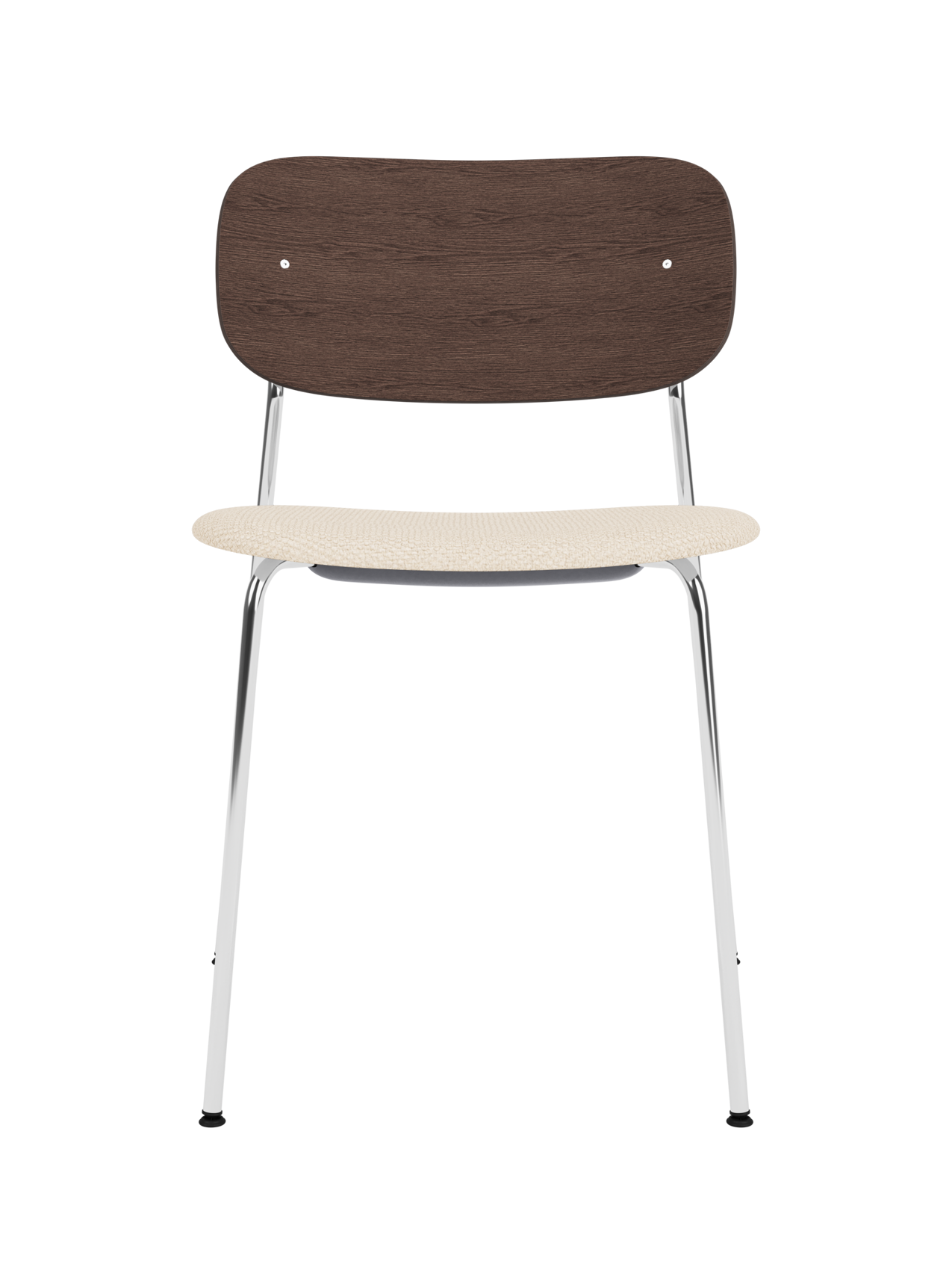Dining Chair, Upholstered Seat ¨C Chrome Base, Wide Veneer Back, Stackable