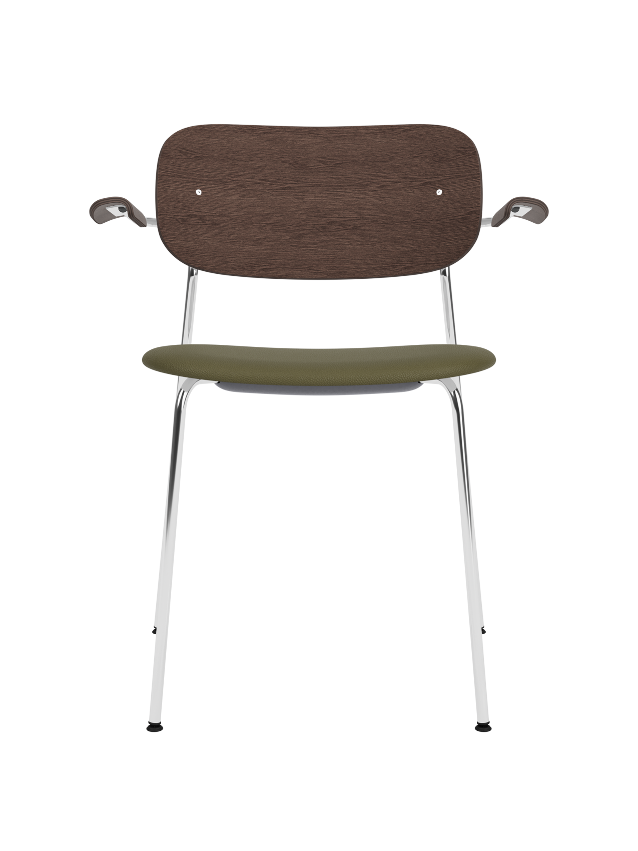 Dining Chair with Armrests, Upholstered Seat ¨C Chrome Base, Stackable
