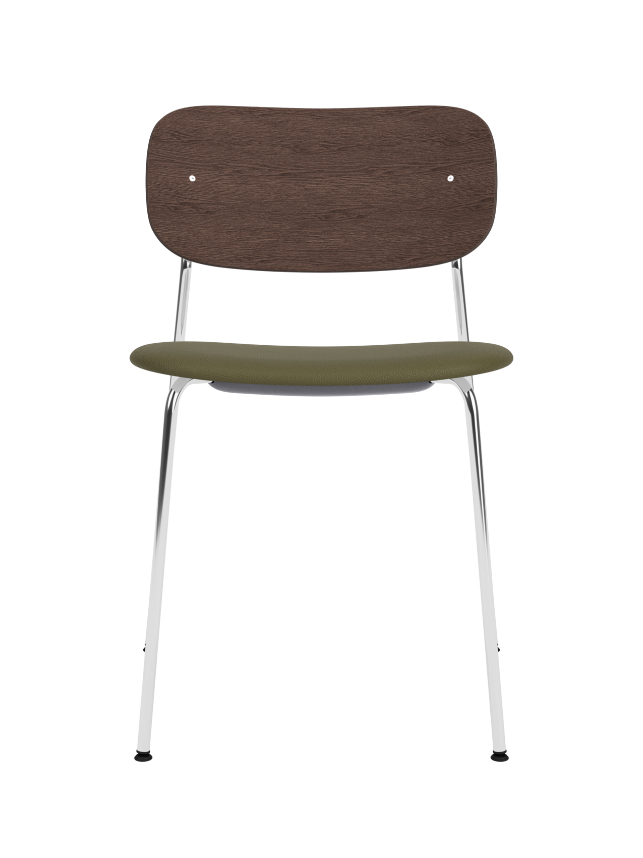 Dining Chair, Upholstered Seat ¨C Chrome Base, Wide Veneer Back, Stackable