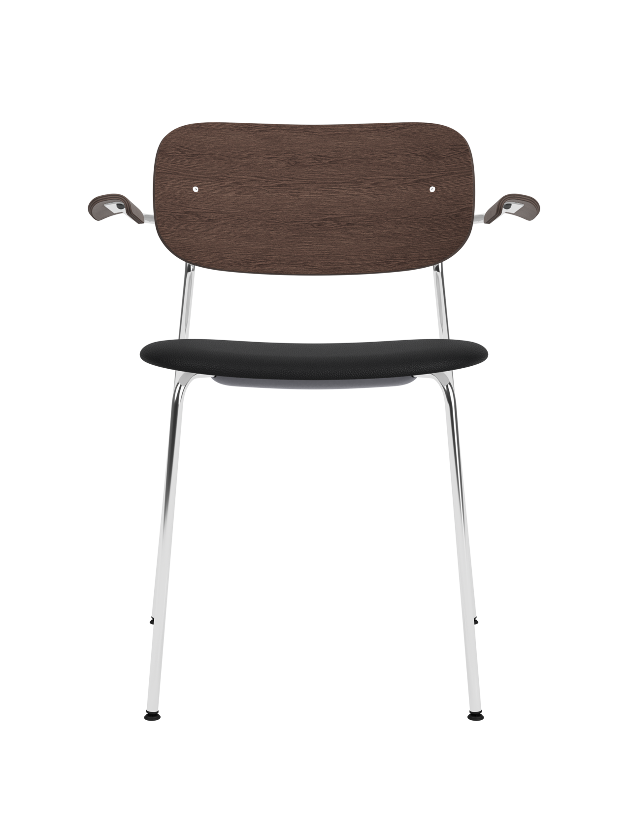 Dining Chair with Armrests, Upholstered Seat ¨C Chrome Base, Stackable