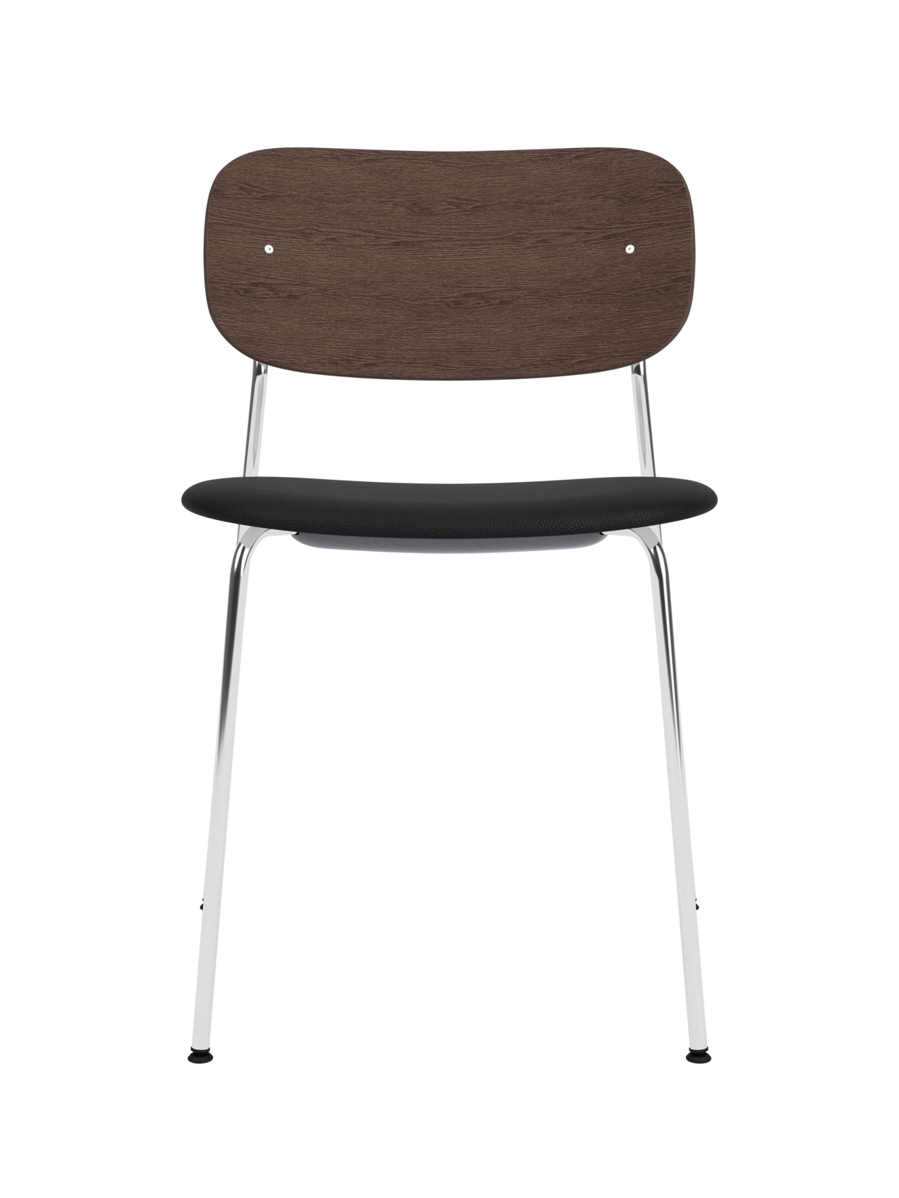 Dining Chair, Upholstered Seat ¨C Chrome Base, Wide Veneer Back, Stackable