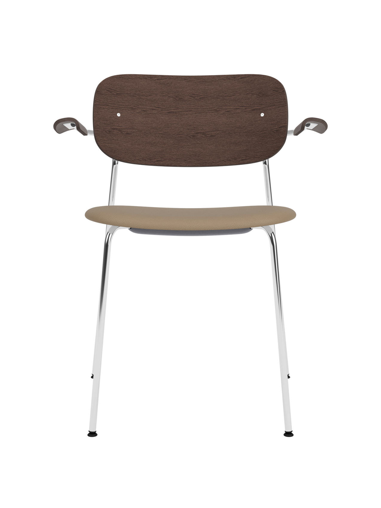 Dining Chair with Armrests, Upholstered Seat ¨C Chrome Base, Stackable