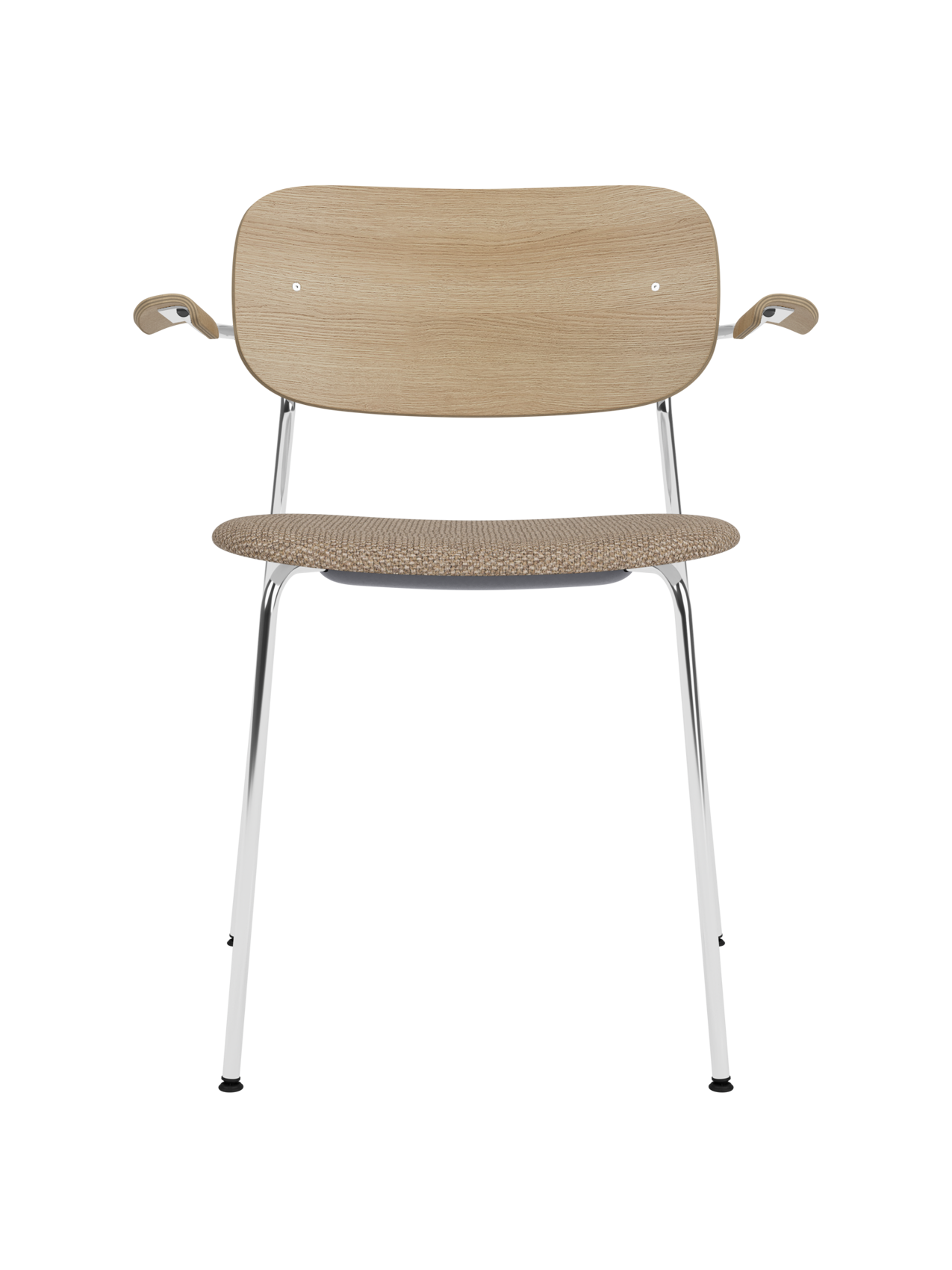 Dining Chair with Armrests, Upholstered Seat ¨C Chrome Base, Stackable