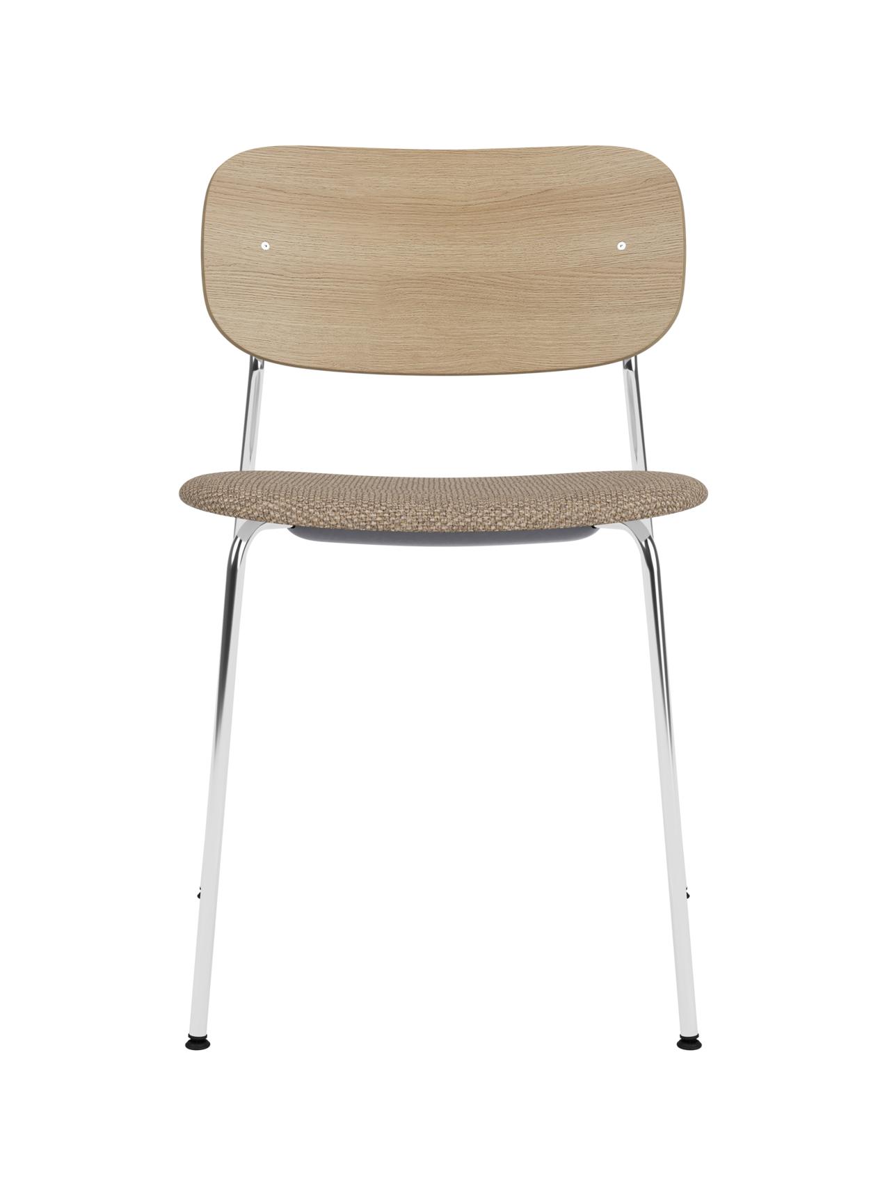Dining Chair, Upholstered Seat ¨C Chrome Base, Wide Veneer Back, Stackable