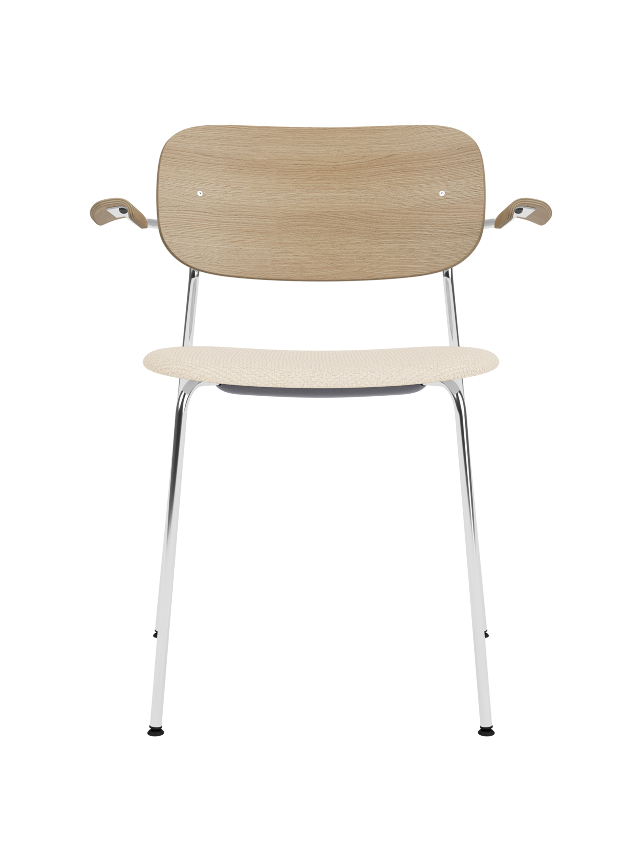 Dining Chair with Armrests, Upholstered Seat ¨C Chrome Base, Stackable
