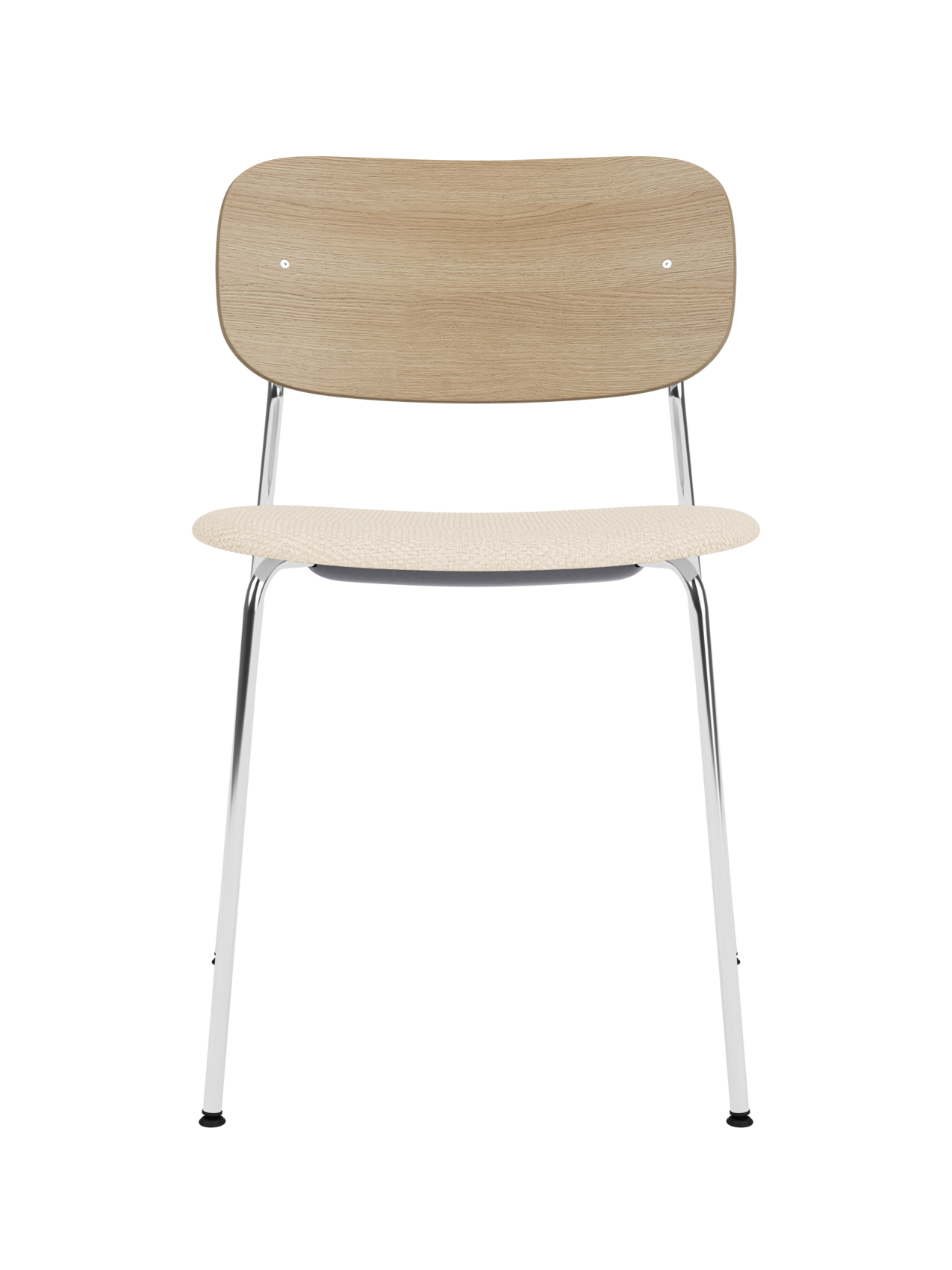 Dining Chair, Upholstered Seat ¨C Chrome Base, Wide Veneer Back, Stackable