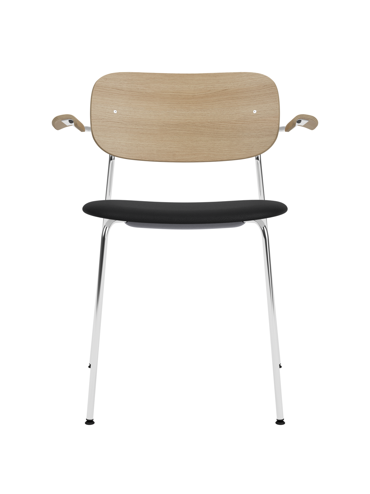 Dining Chair with Armrests, Upholstered Seat ¨C Chrome Base, Stackable