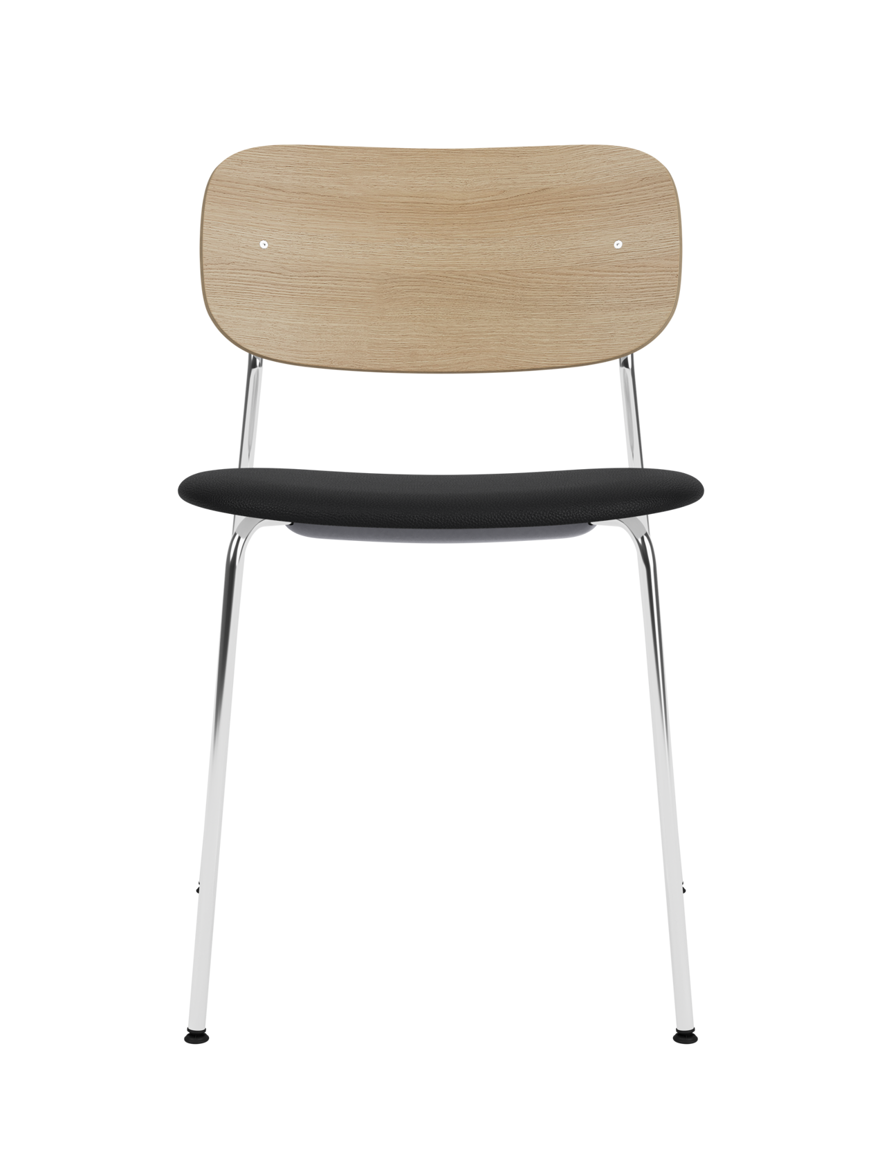 Dining Chair, Upholstered Seat ¨C Chrome Base, Wide Veneer Back, Stackable