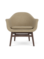 Lounge Chair on Solid Wood Frame Curved Shell, Angled Backrest