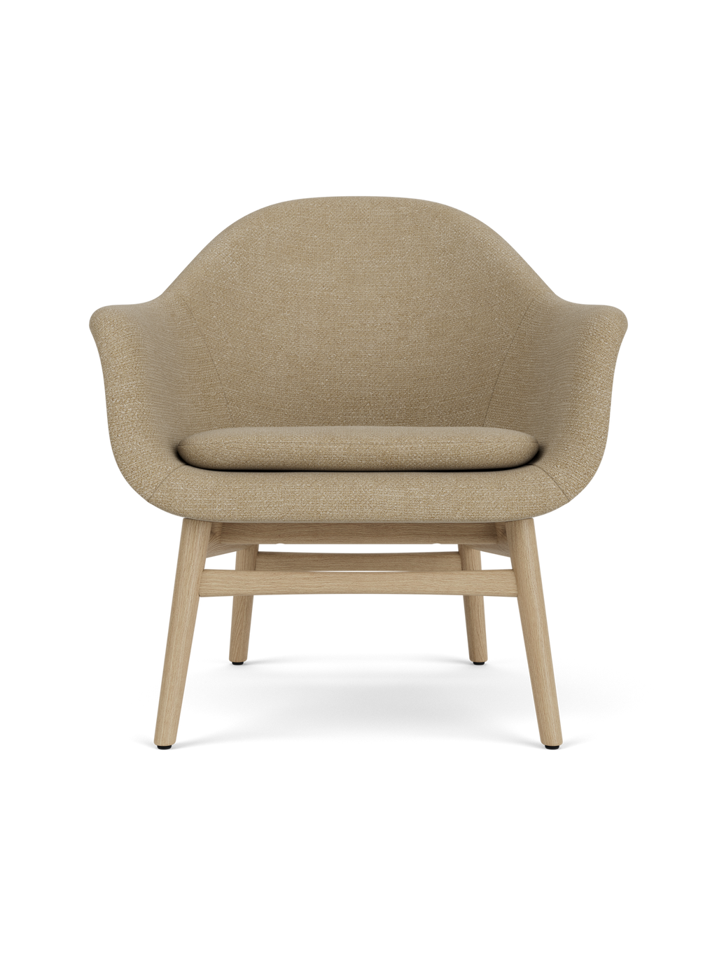 Lounge Chair on Solid Wood Frame Curved Shell, Angled Backrest