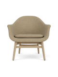 Lounge Chair on Solid Wood Frame Curved Shell, Angled Backrest