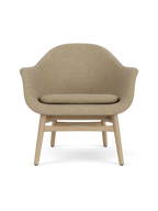 Lounge Chair on Solid Wood Frame Curved Shell, Angled Backrest