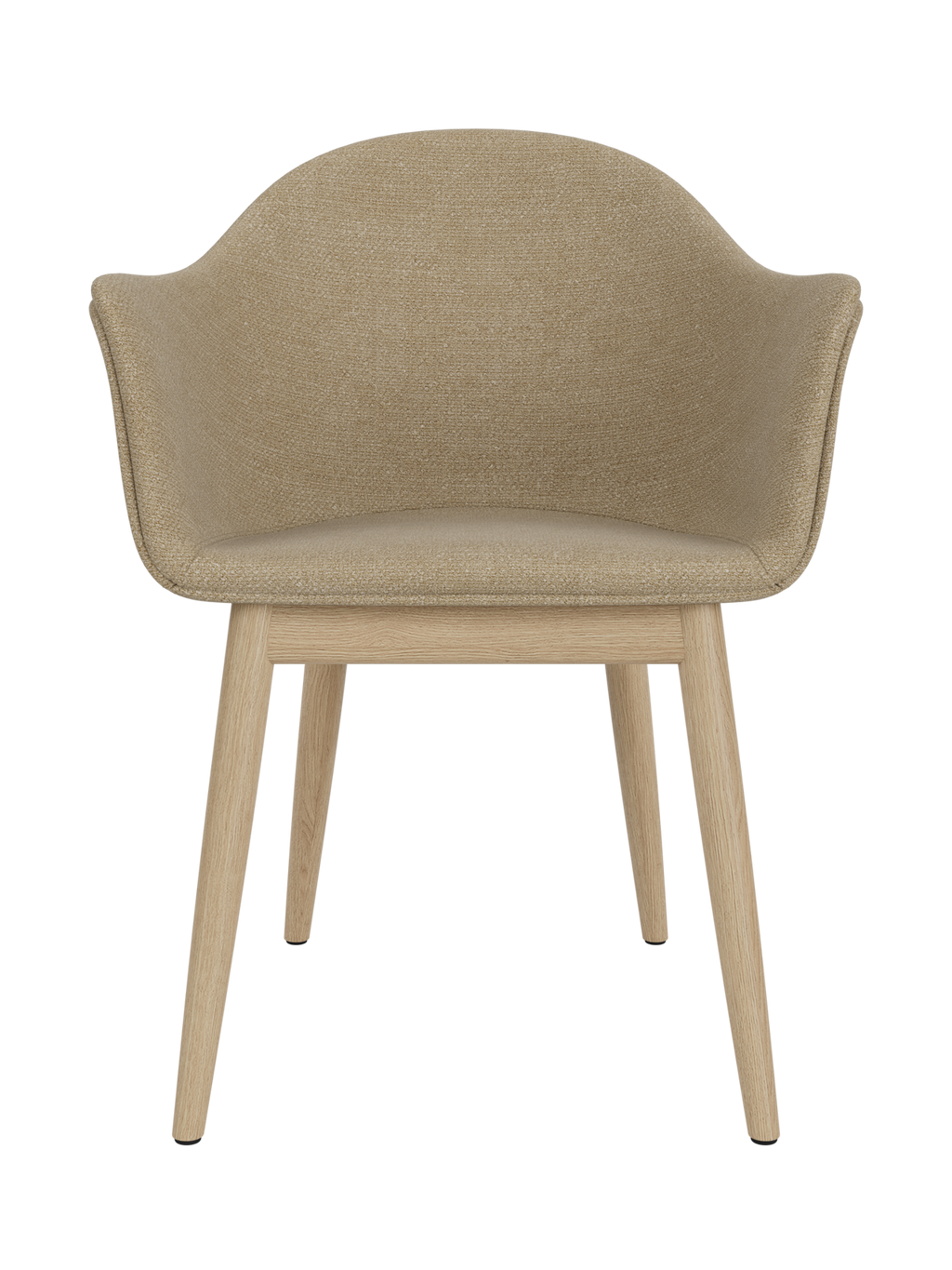 Upholstered Dining Chair, Wooden Base ¨C High Back, Outward Armrests