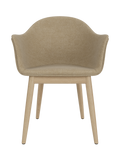 Upholstered Dining Chair, Wooden Base ¨C High Back, Outward Armrests