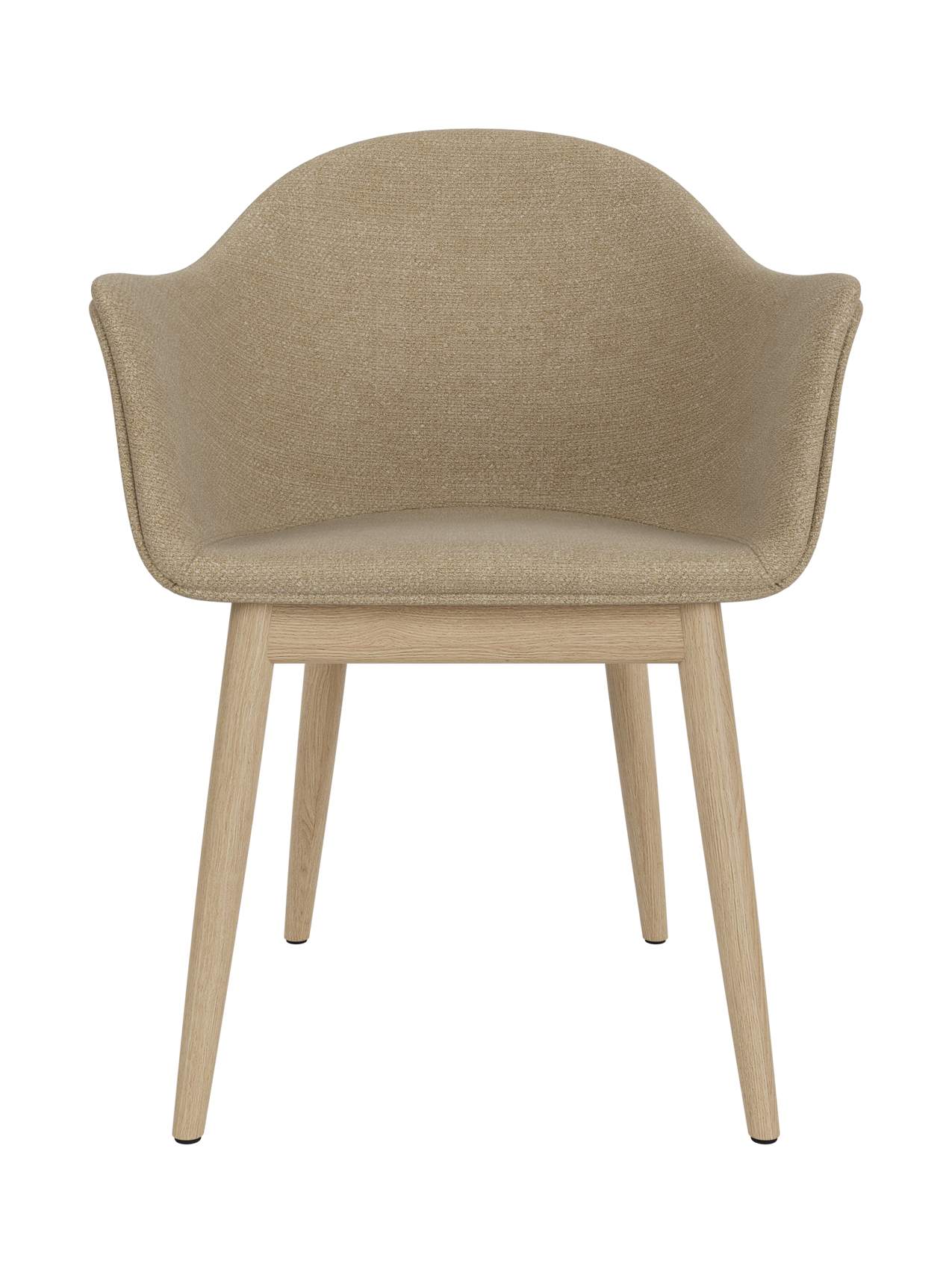 Upholstered Dining Chair, Wooden Base ¨C High Back, Outward Armrests