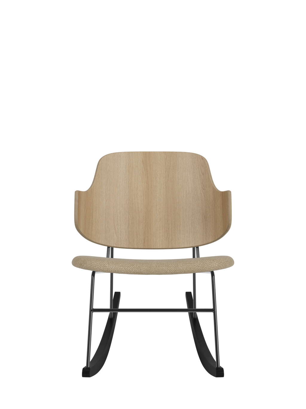 Rocking Chair in Oak or Walnut Veneer Steel Frame