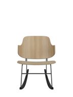 Rocking Chair in Oak or Walnut Veneer Steel Frame