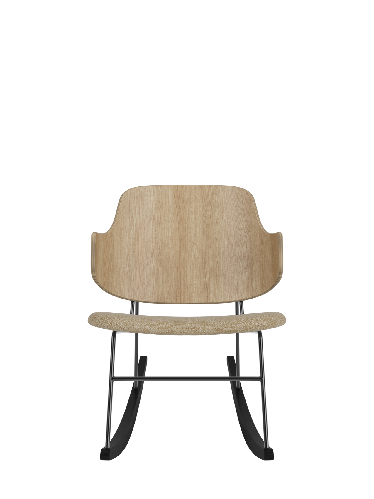 Rocking Chair in Oak or Walnut Veneer Steel Frame
