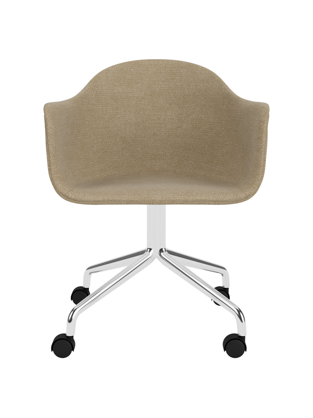 Swivel Dining Chair with Casters, Polished Aluminium Base ¨C 25mm Foam