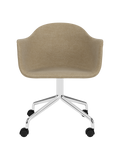 Swivel Dining Chair with Casters, Polished Aluminium Base ¨C 25mm Foam