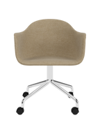 Swivel Dining Chair with Casters, Polished Aluminium Base ¨C 25mm Foam