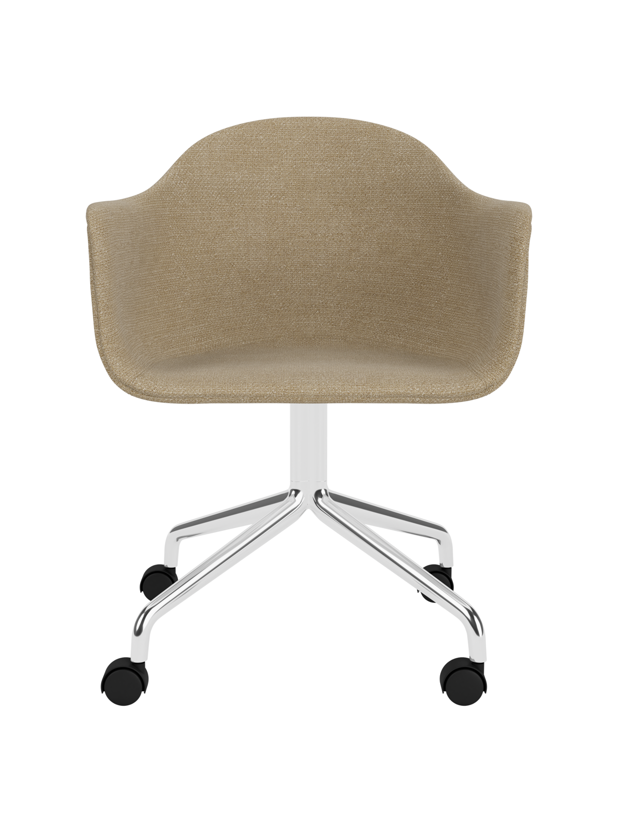 Swivel Dining Chair with Casters, Polished Aluminium Base ¨C 25mm Foam
