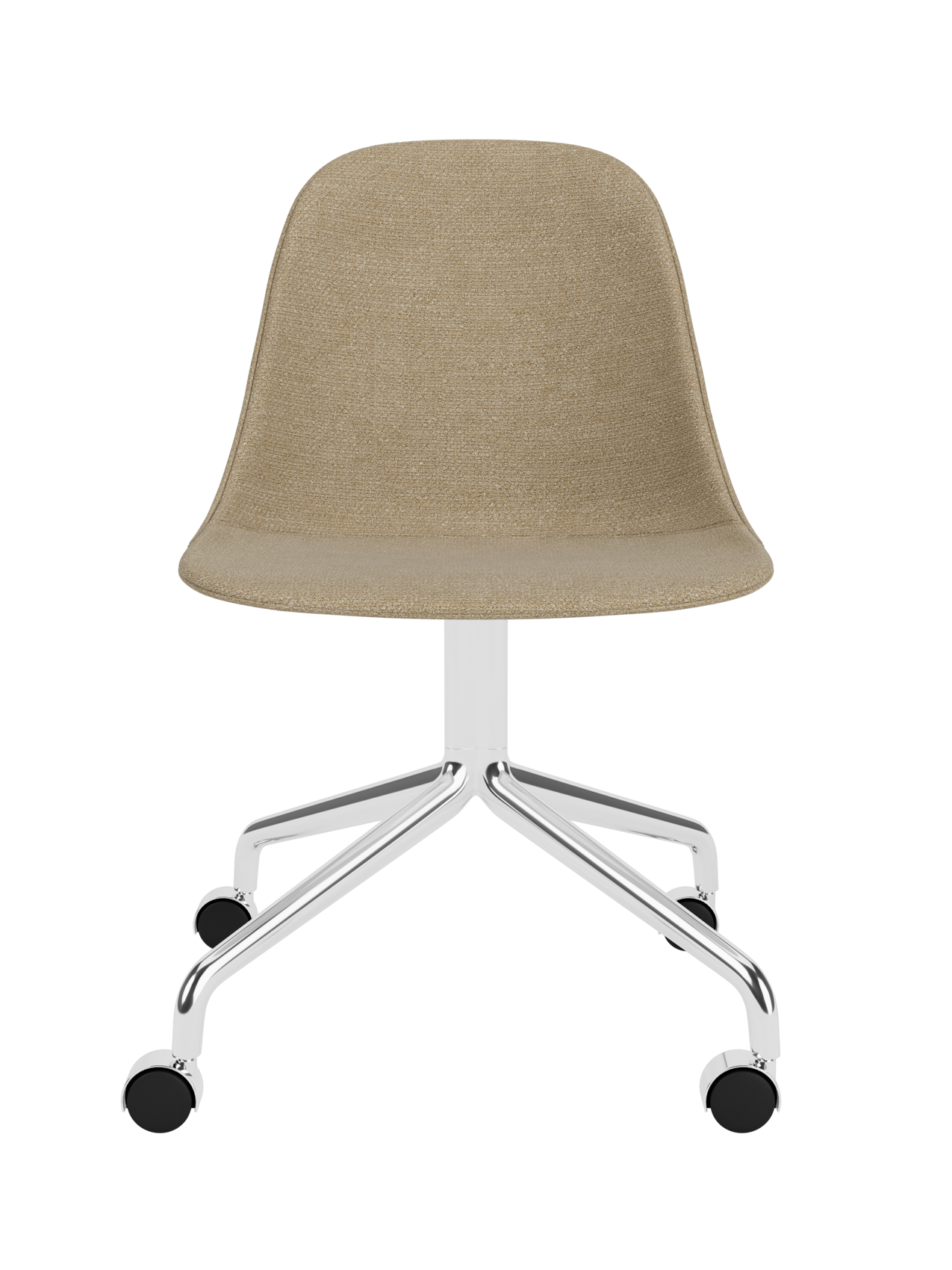 Swivel Side Dining Chair with Casters, Polished Aluminium Base ¨C 25mm Foam