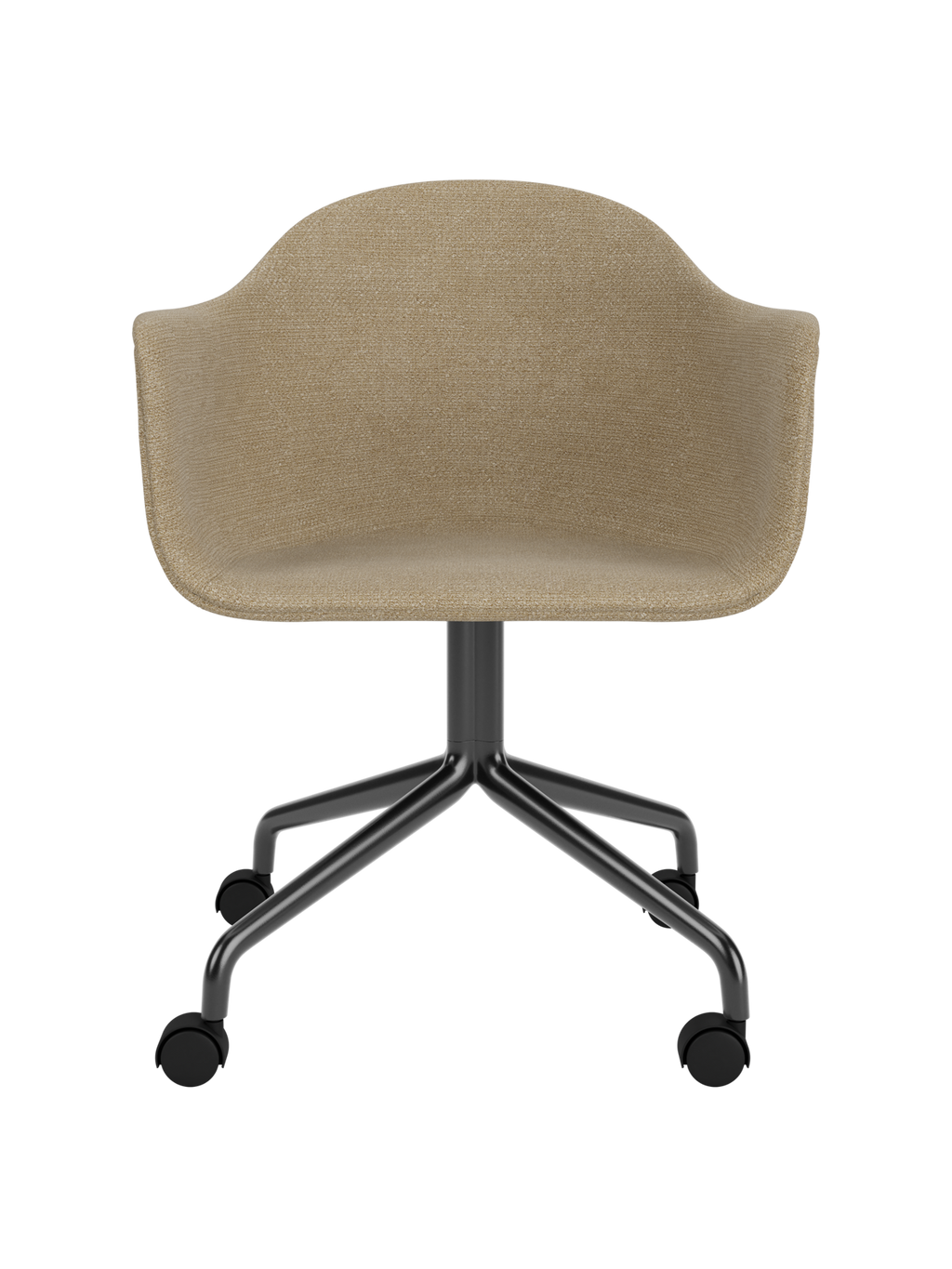 Swivel Dining Chair with Casters, Black Star Base ¨C 25mm Foam Seat