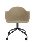Swivel Dining Chair with Casters, Black Star Base ¨C 25mm Foam Seat