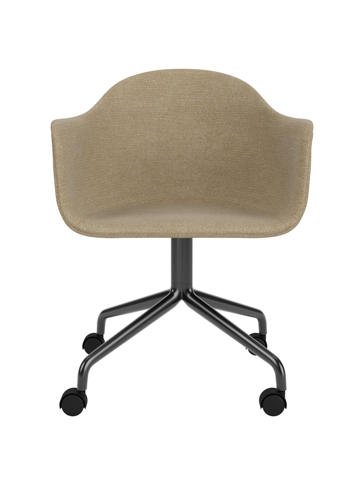 Swivel Dining Chair with Casters, Black Star Base ¨C 25mm Foam Seat