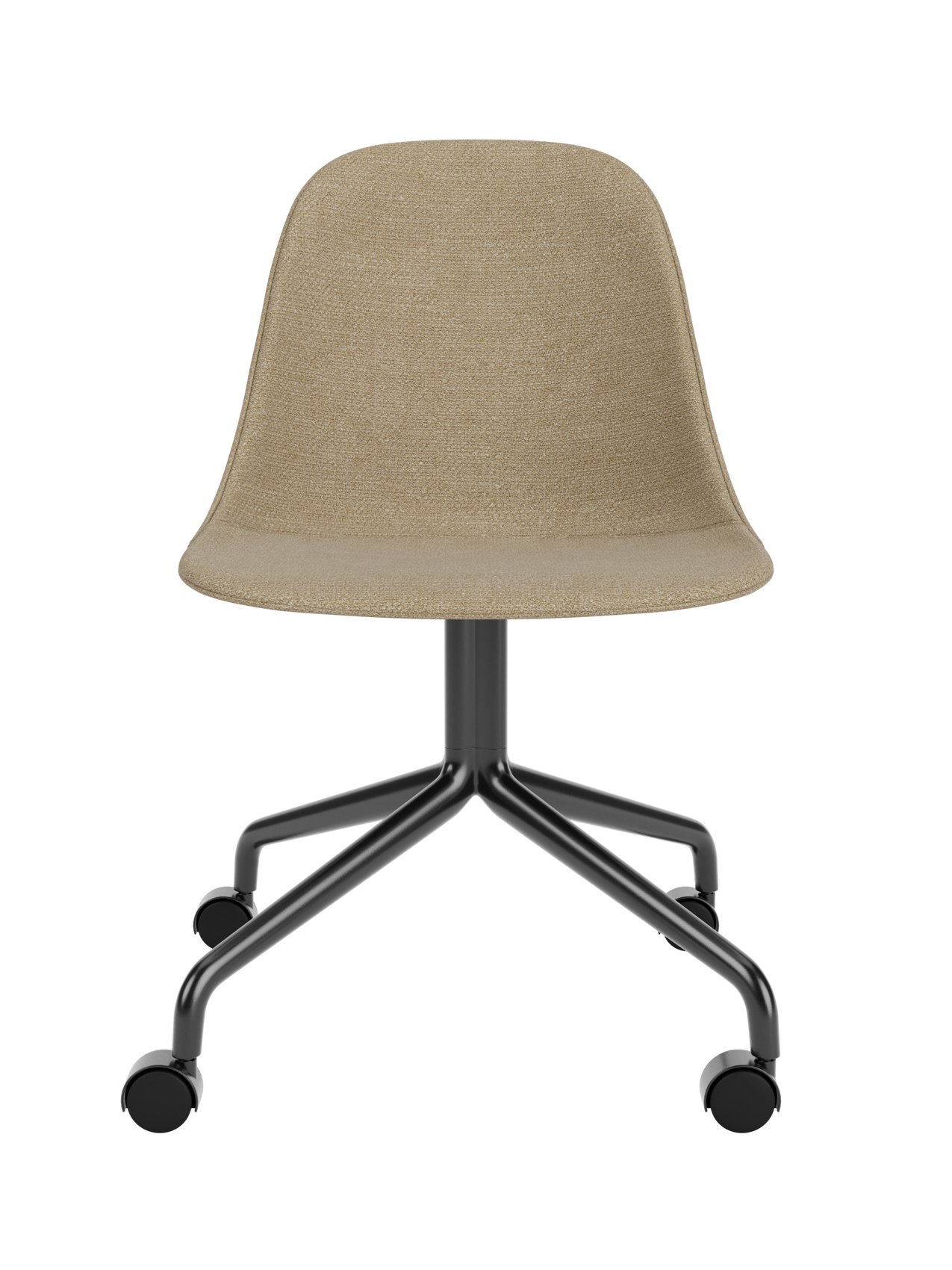 Swivel Side Dining Chair with Casters, Black Star Base ¨C 25mm Foam Seat