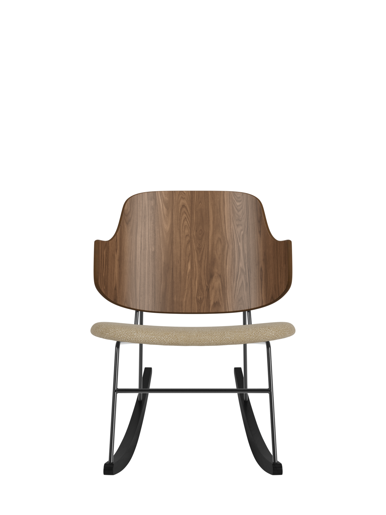 Rocking Chair in Oak or Walnut Veneer Steel Frame