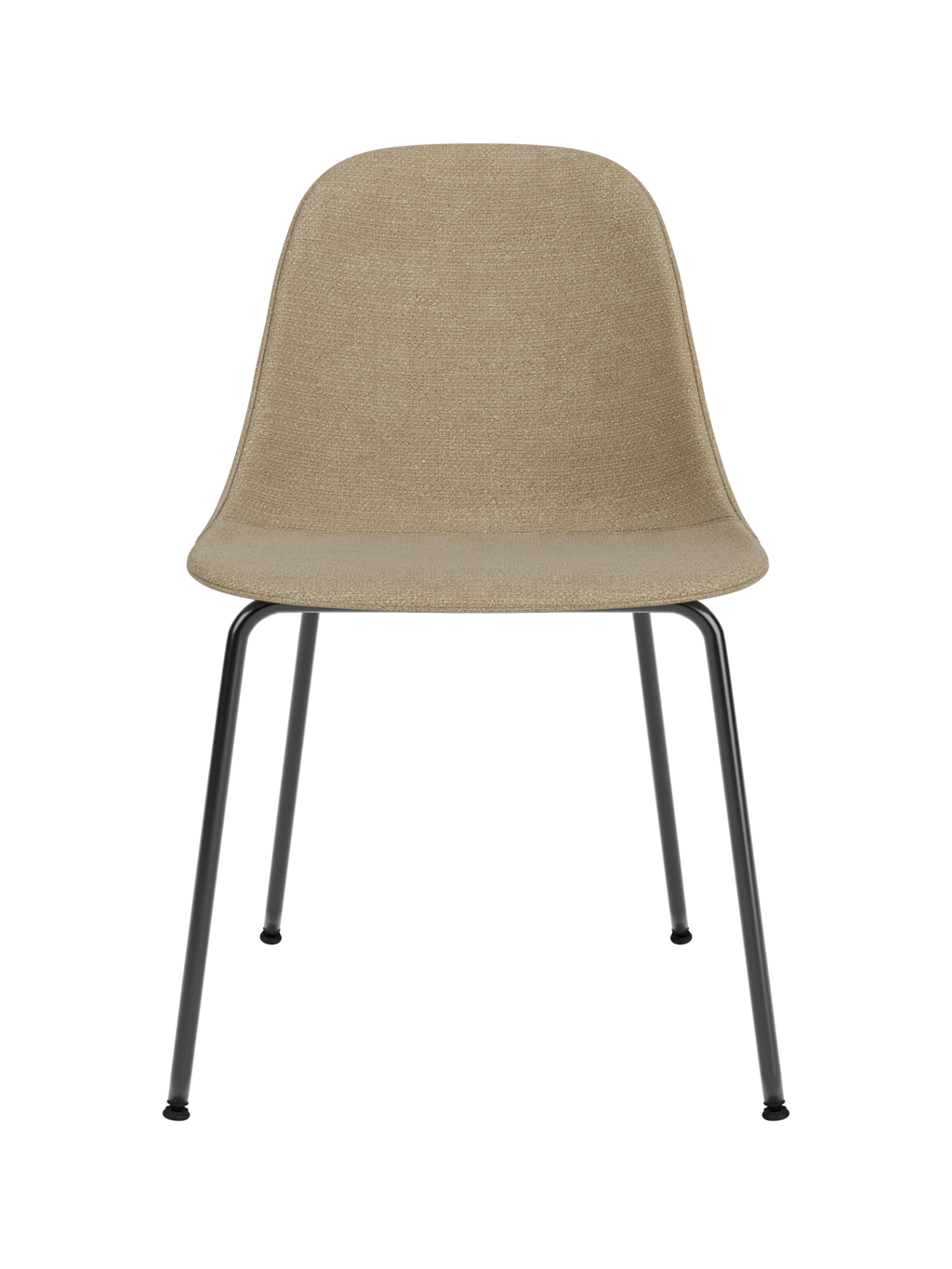 Side Dining Chair, Black Steel Base ¨C Compact Shell, Textile or Leather
