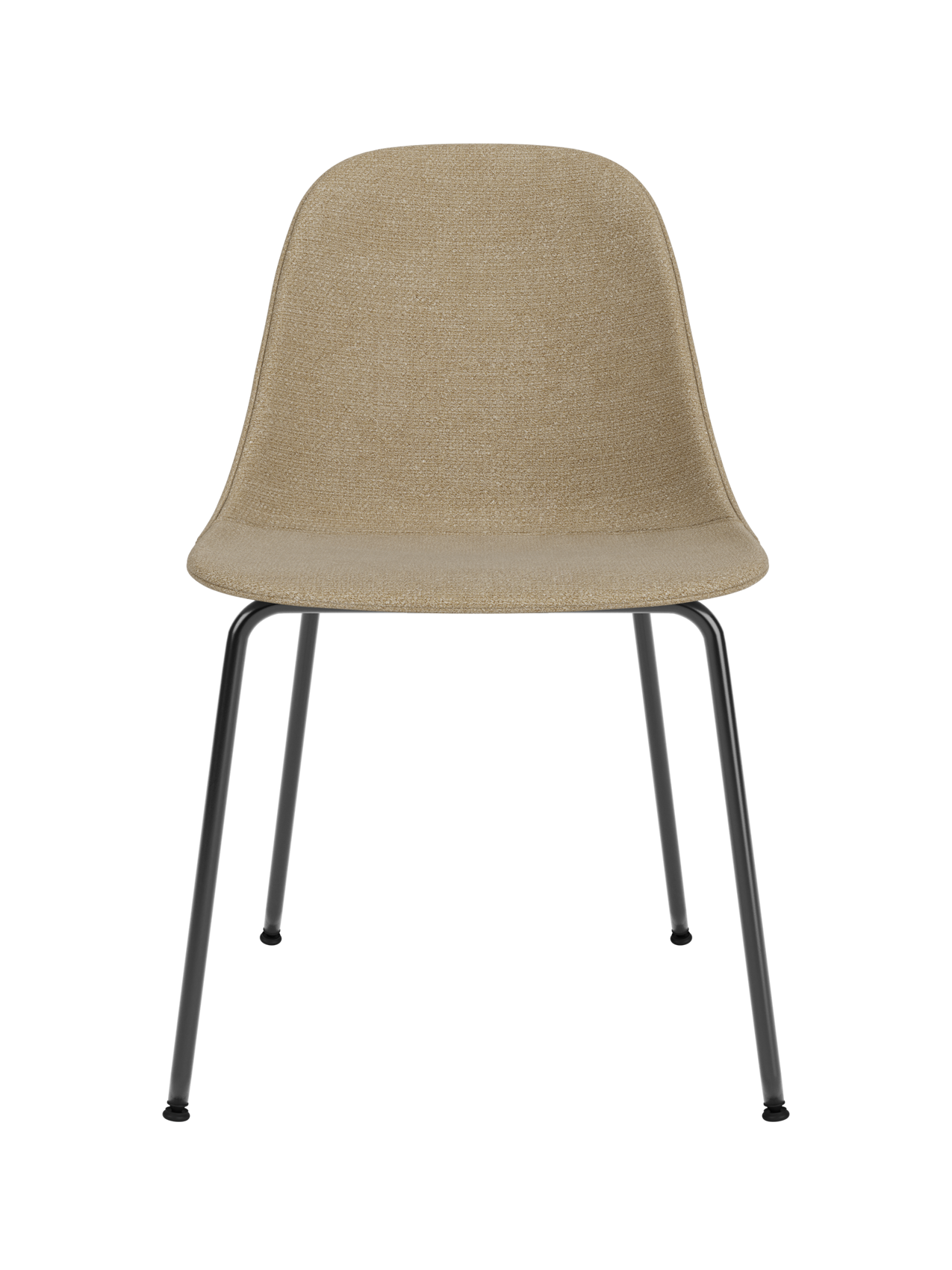 Side Dining Chair, Black Steel Base ¨C Compact Shell, Textile or Leather