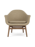 Lounge Chair on Solid Wood Frame Curved Shell, Angled Backrest