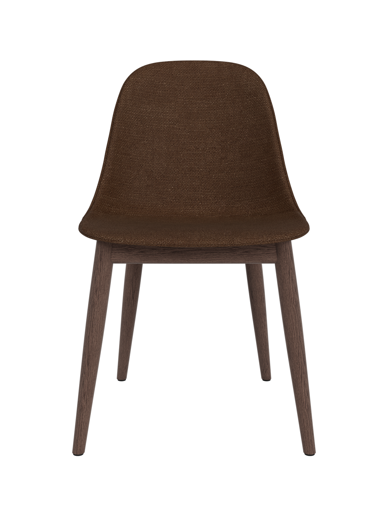 Side Dining Chair, Wooden Base ¨C Compact Shell, Textile or Leather
