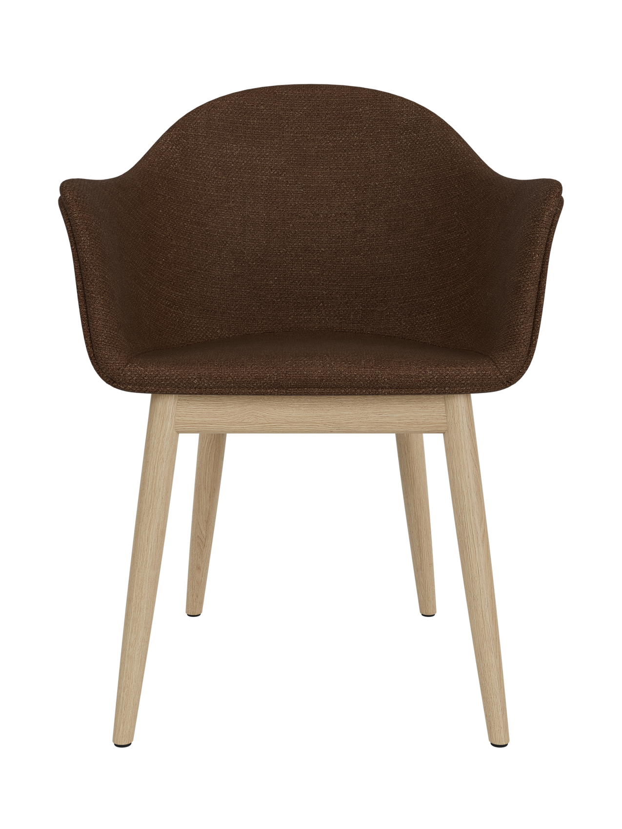 Upholstered Dining Chair, Wooden Base ¨C High Back, Outward Armrests