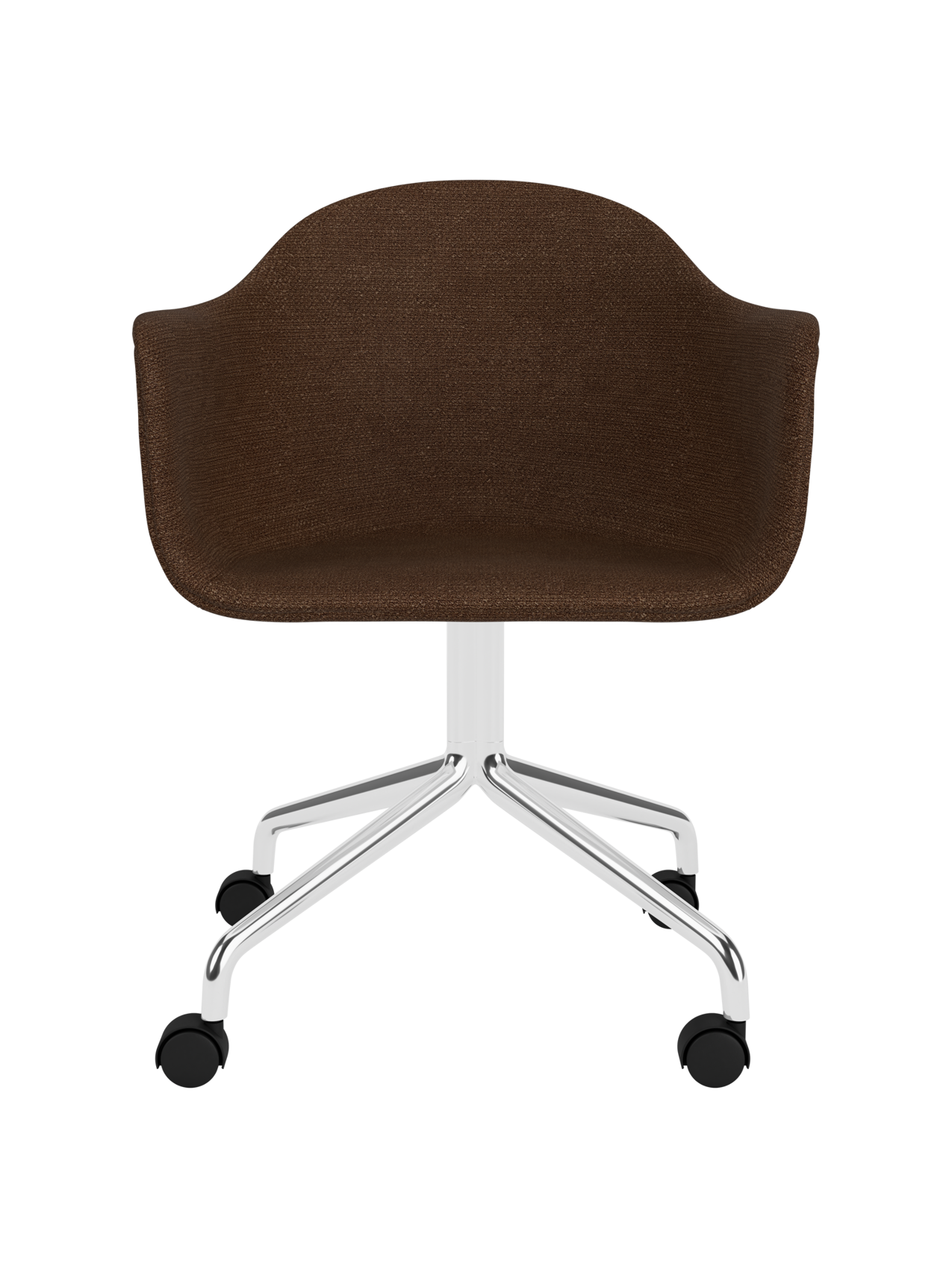 Swivel Dining Chair with Casters, Polished Aluminium Base ¨C 25mm Foam