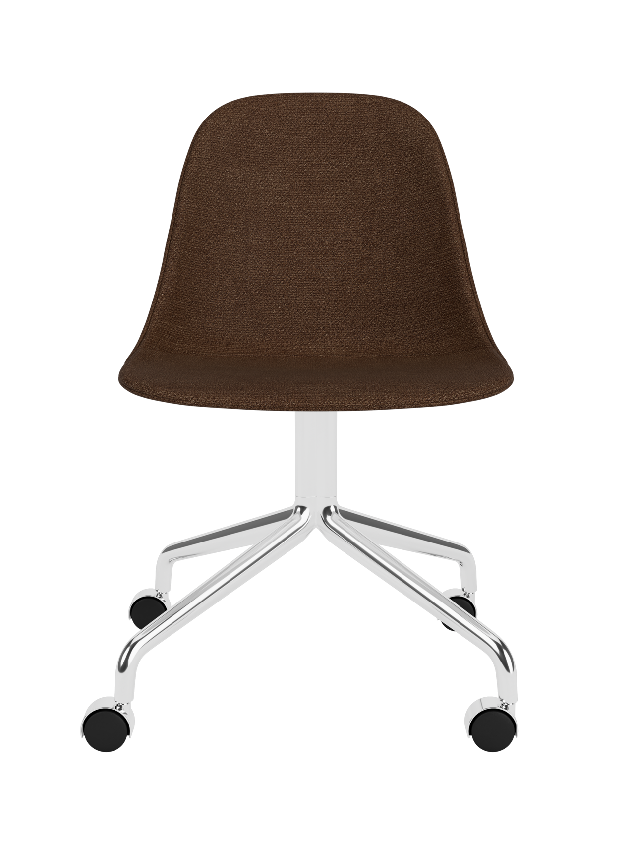 Swivel Side Dining Chair with Casters, Polished Aluminium Base ¨C 25mm Foam