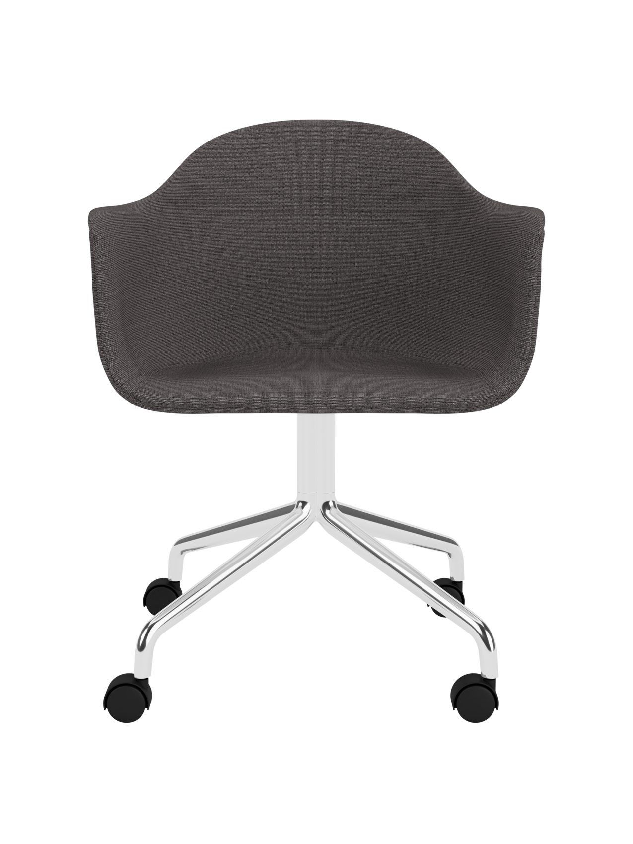 Swivel Dining Chair with Casters, Polished Aluminium Base ¨C 25mm Foam