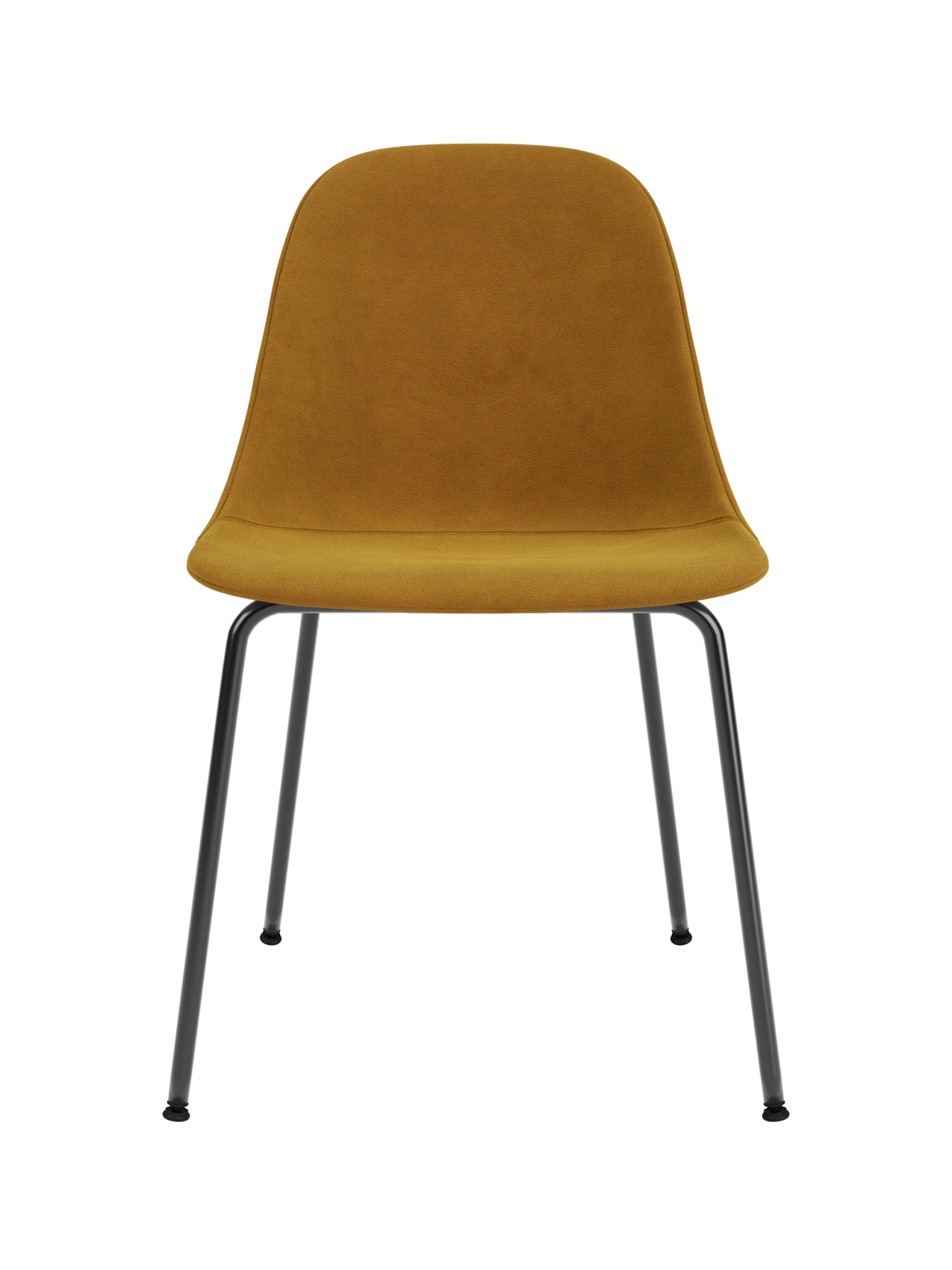 Side Dining Chair, Black Steel Base ¨C Compact Shell, Textile or Leather