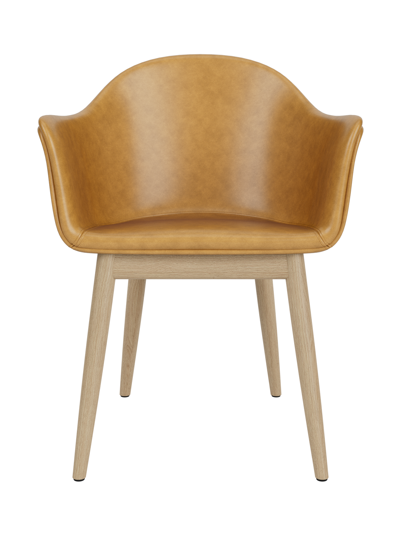 Upholstered Dining Chair, Wooden Base ¨C High Back, Outward Armrests