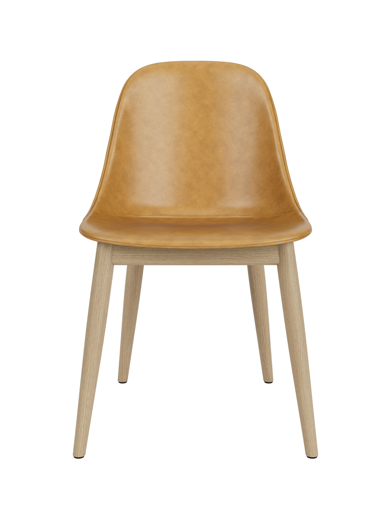 Side Dining Chair, Wooden Base ¨C Compact Shell, Textile or Leather