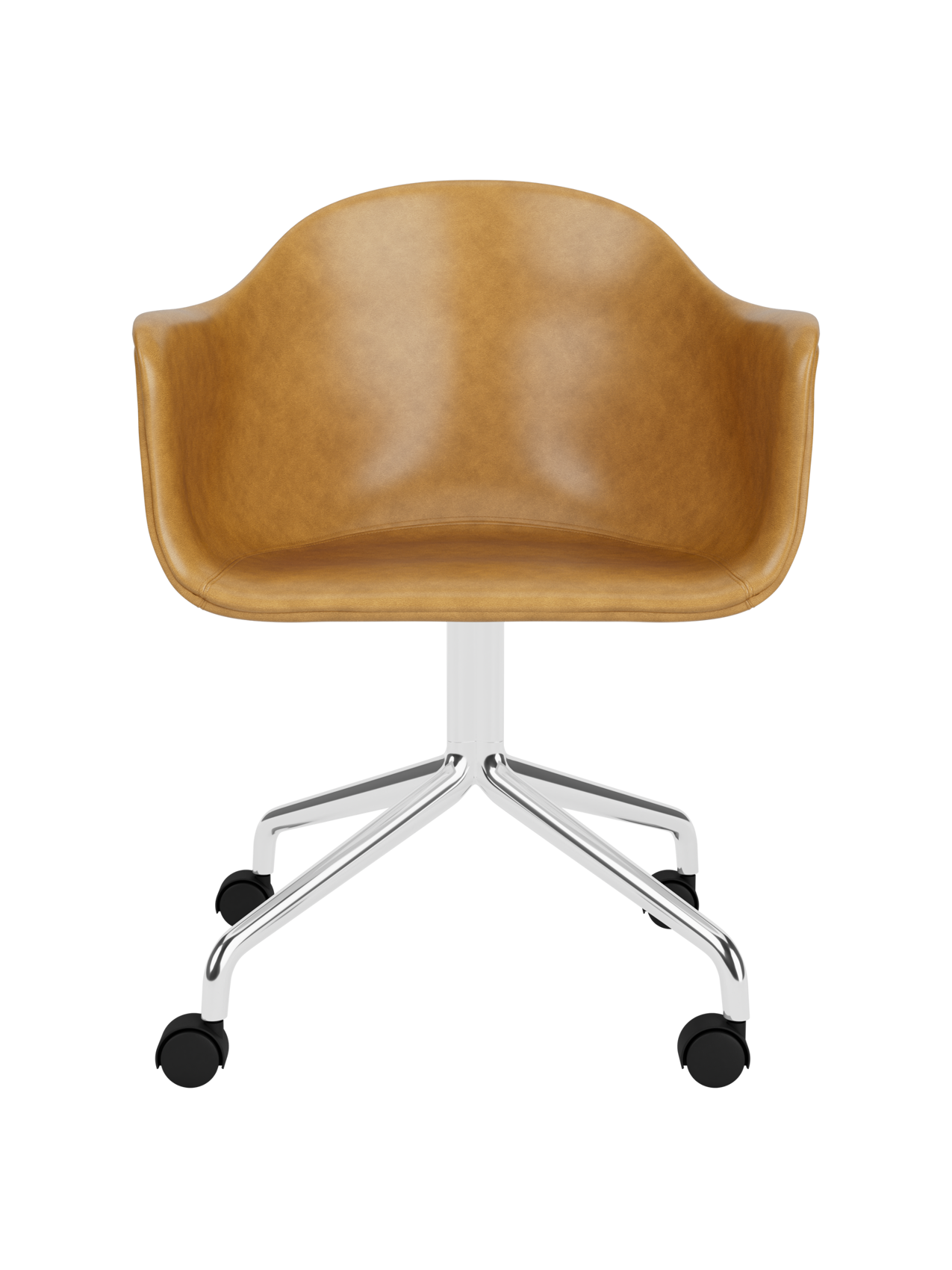 Swivel Dining Chair with Casters, Polished Aluminium Base ¨C 25mm Foam