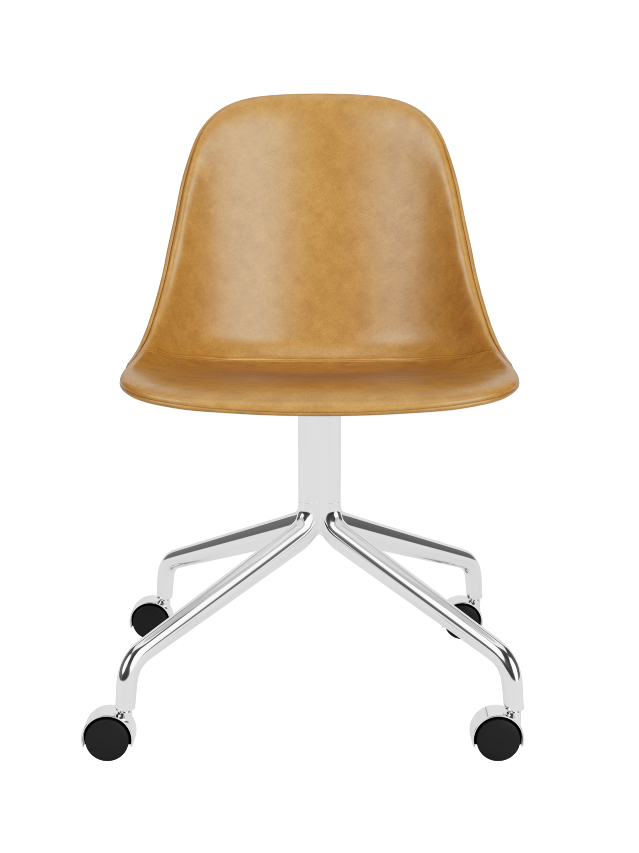 Swivel Side Dining Chair with Casters, Polished Aluminium Base ¨C 25mm Foam