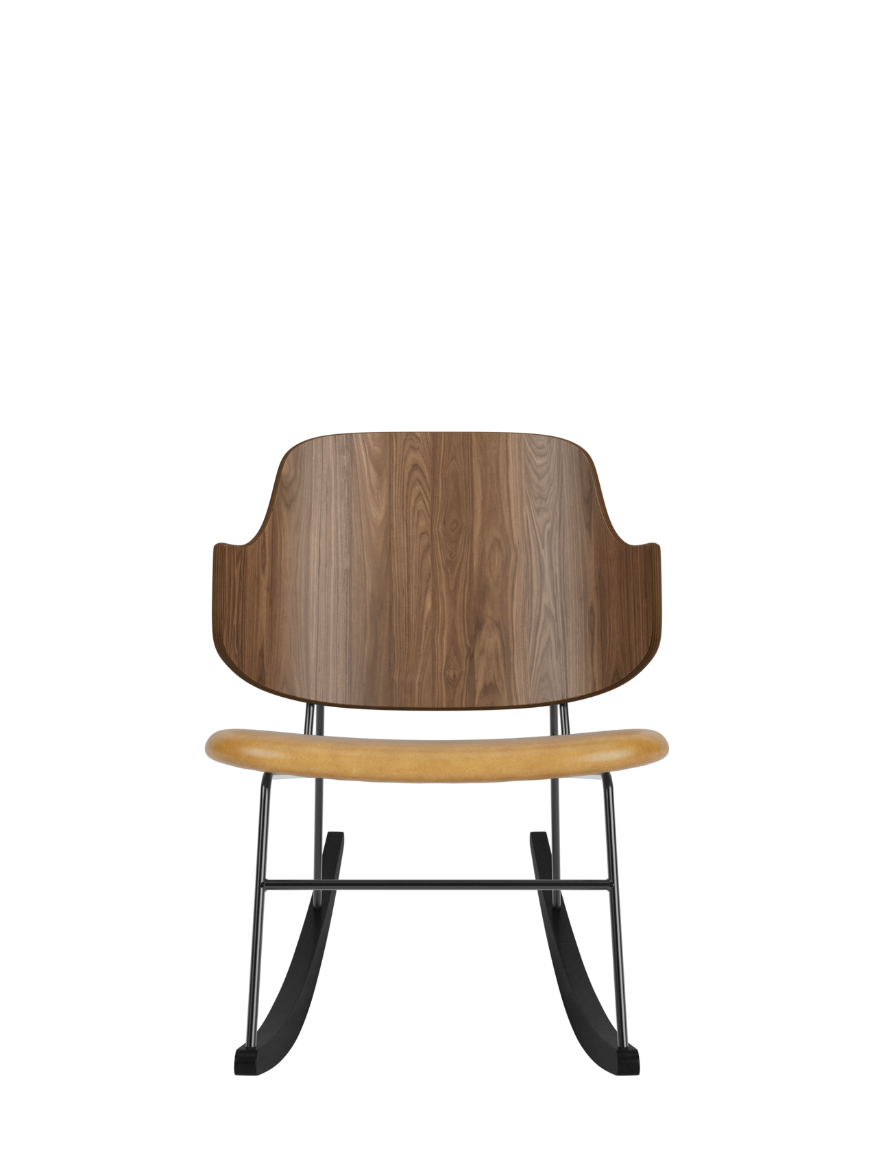 Rocking Chair in Oak or Walnut Veneer Steel Frame