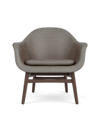Lounge Chair on Solid Wood Frame Curved Shell, Angled Backrest
