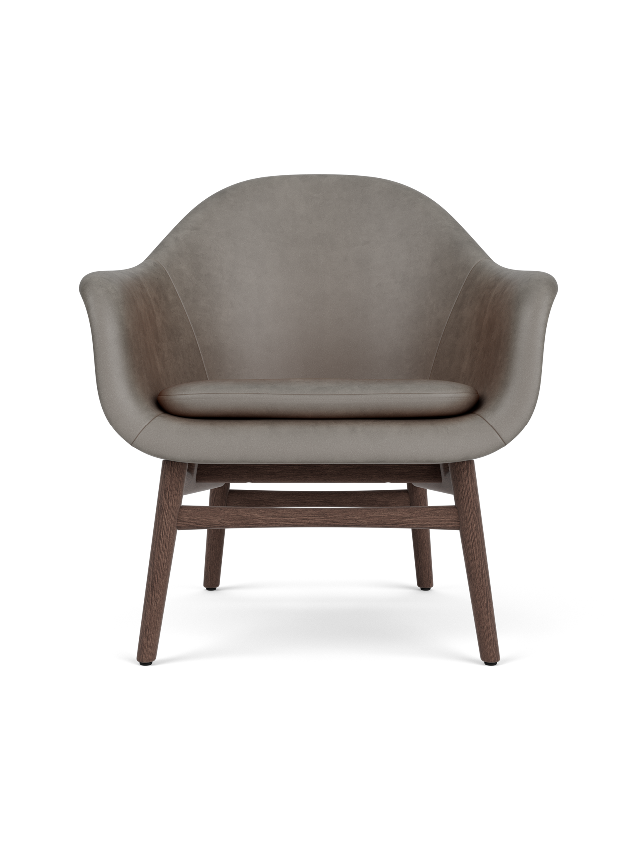 Lounge Chair on Solid Wood Frame Curved Shell, Angled Backrest